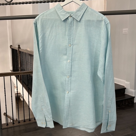 AS NEW BANANA REPUBLIC MEN BUTTON DOWN SHIRT LONG SLEEVES UNTUCKED SLIM … - Picture 1 of 9